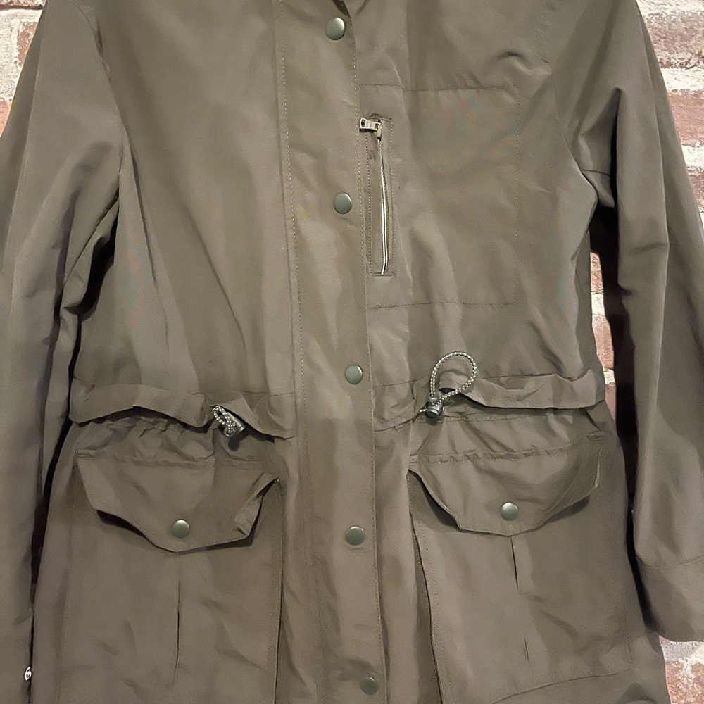 J. Crew Army Green Light weight Rain Jacket Size XXS - Picture 5 of 14